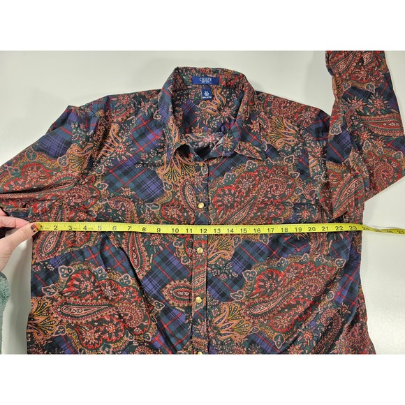 Chaps size 2XL women's 2X paisley floral vintage button up - Picture 6 of 7